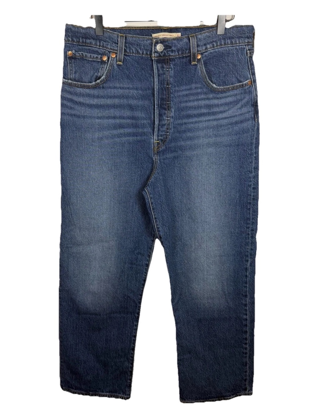 Levi’s Ribcage Straight Ankle Jeans Women’s Size 32 Classic Blue Premium Denim
